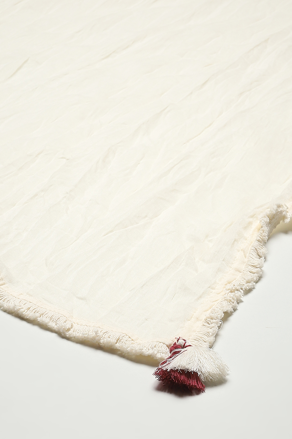 Cream Cotton Woven Dupatta image number 1